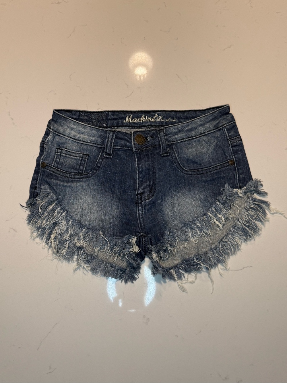 Machine Distressed Frayed Hem Daisy Dukes